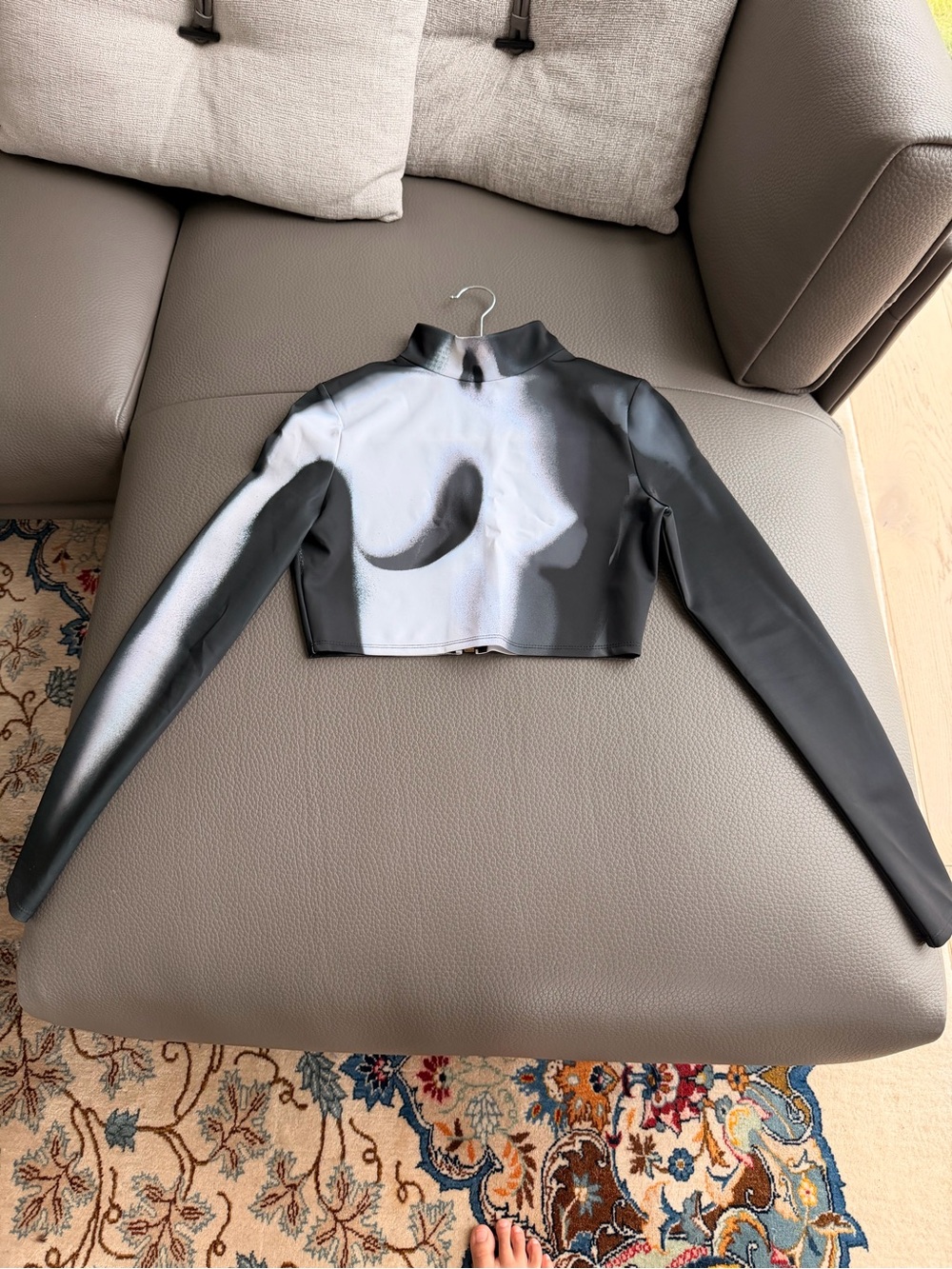 Balmain Cropped Mock Neck Top